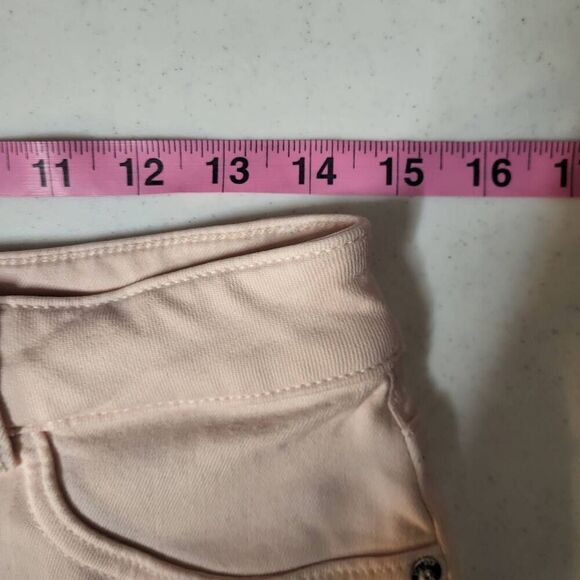DL1961 Womens Florence Instasculpt Skinny Jeans Size 30 Pink Raw Hem Mid Rise - Picture 7 of 9